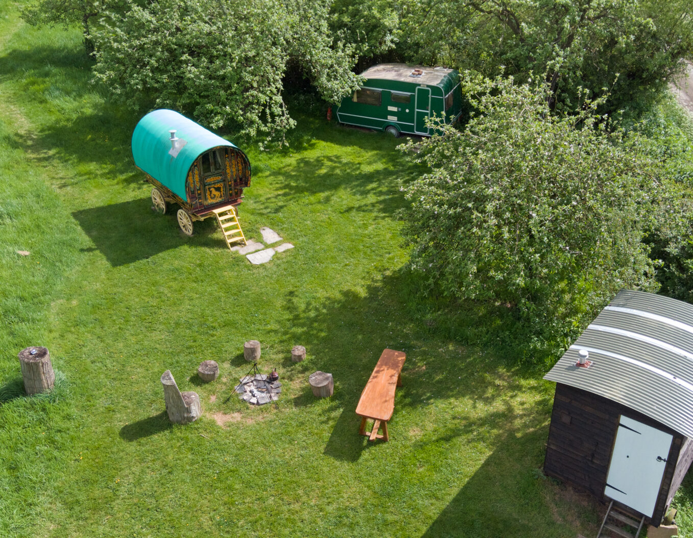 Aerial View of Caravan